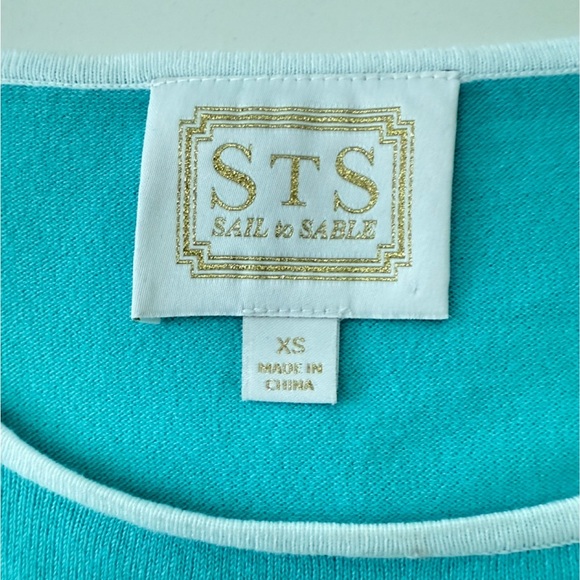 Sail to Sable Teal and White Knit Dress XS - Picture 5 of 5